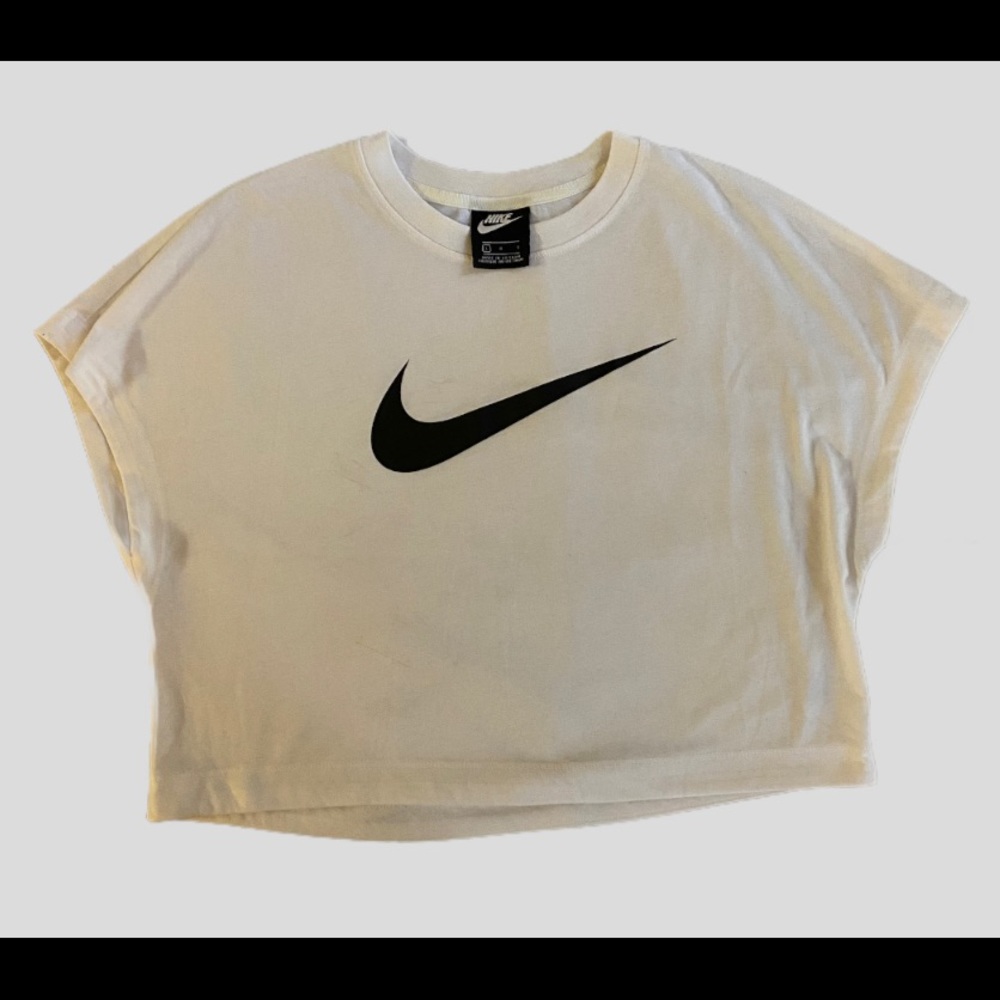 Nike white crop t shirt